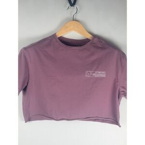 Alphalete Dusty Pink Cropped Tee Gym Workout Top Womens Medium Inspire Others